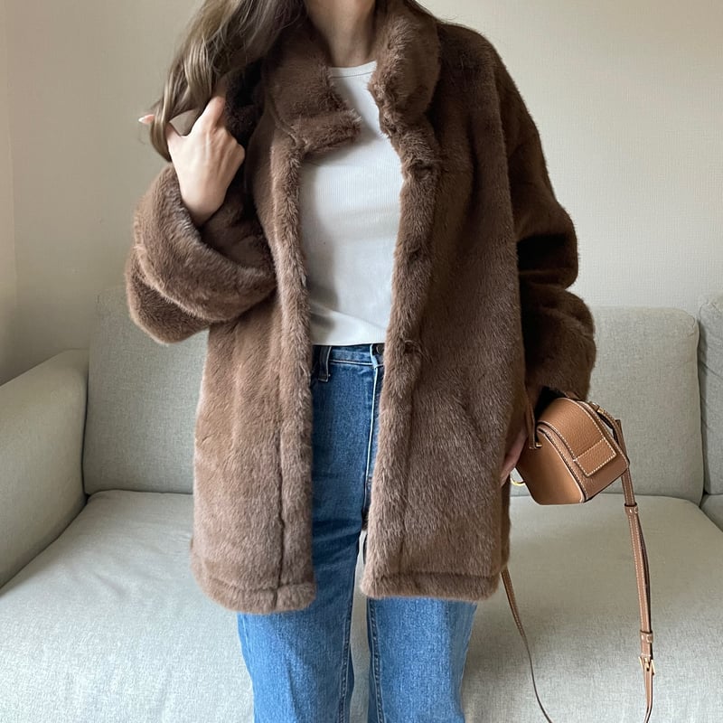 Classical fur jacket(Brown) | K