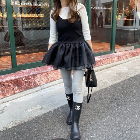 Tulle camisole(Black)