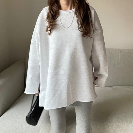 Side cut box pullover(Light gray)