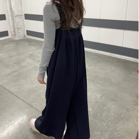 Wide pants salopetto(Navy)