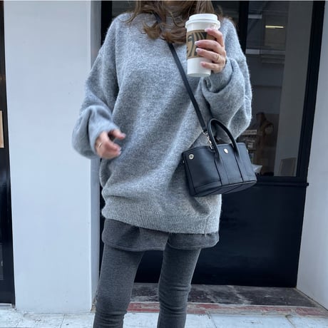 Wool long knit(Gray)