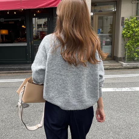 Heart button cardigan(Gray)