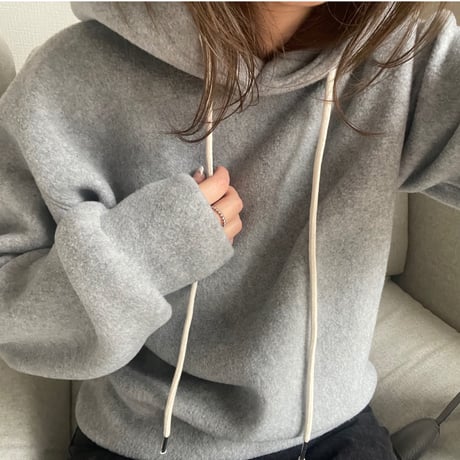 Fluffy foodie pullover(Gray)