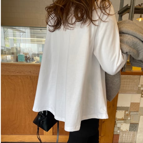 A-line flare t-shirts (White)