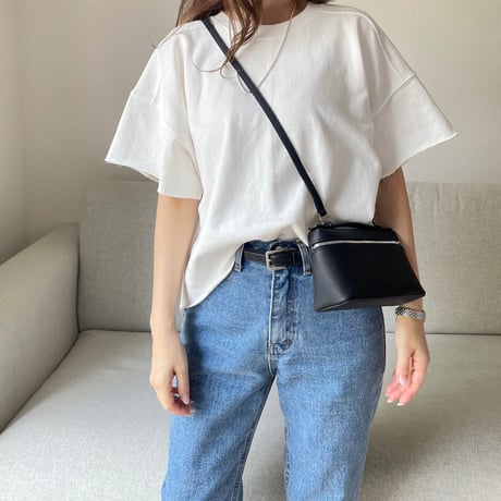 Leather mini sholder bag(Black)