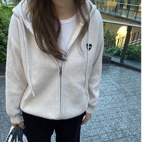 Heart knit foodie (Beige)