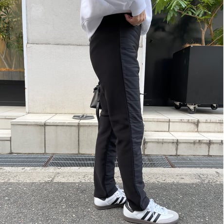 Quilted tapered pants (Black)