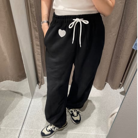 Heart sweat pants (Black)