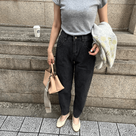 Taperd stretch soft denim(Gray)