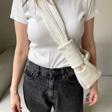 Quilting croissant bag(White)