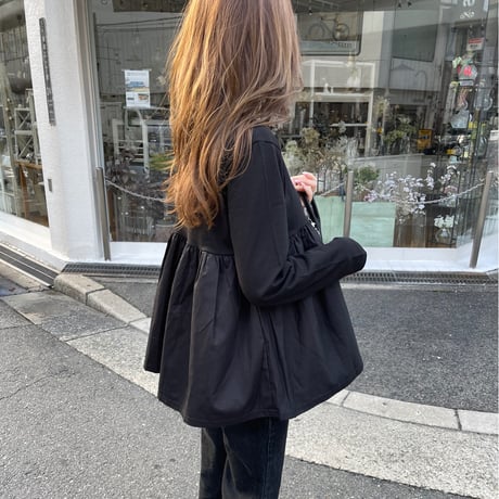 Flare gather tops(Black)