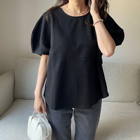 Volume sleeve tops(Black)