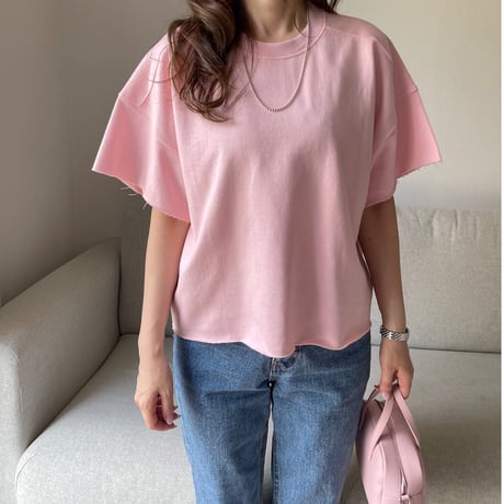 Cropped sweat tops(Pink)