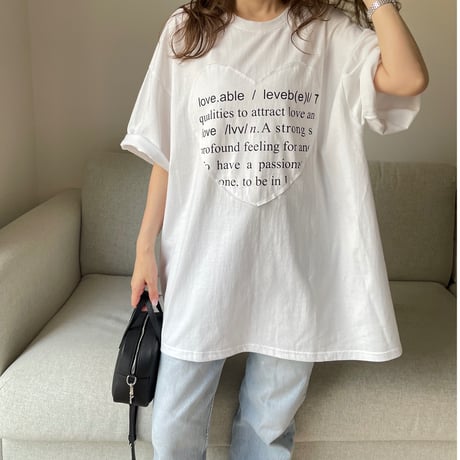 Heart over t-shirts(White)