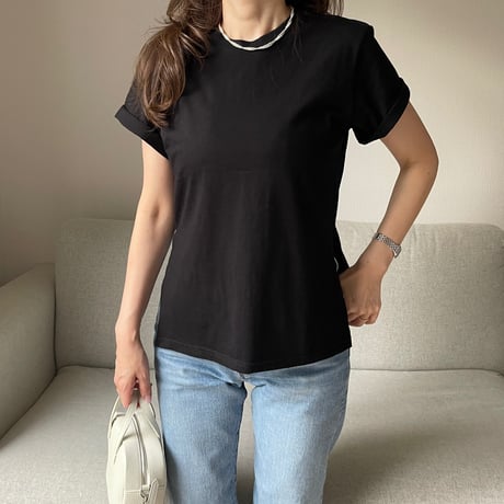 Slit t-shirts(Black)