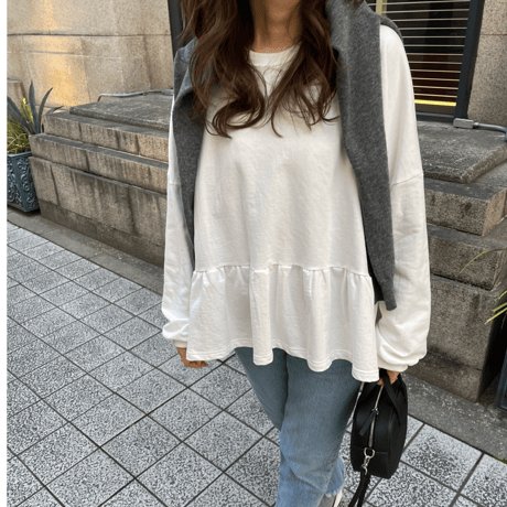 Teard flare sweat(White)