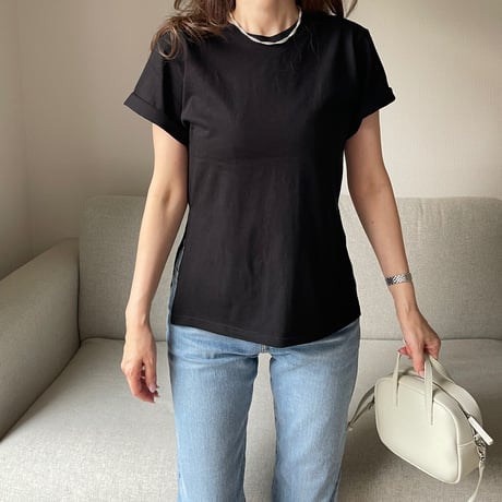 Slit t-shirts(Black)