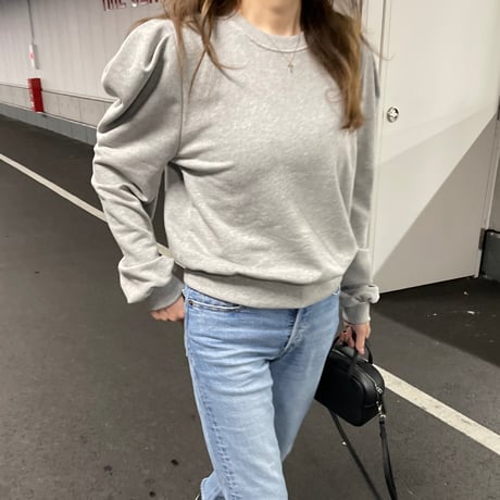Puff sleeve sweatshirts(Gray)