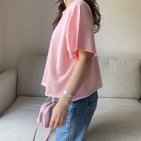 Cropped sweat tops(Pink)