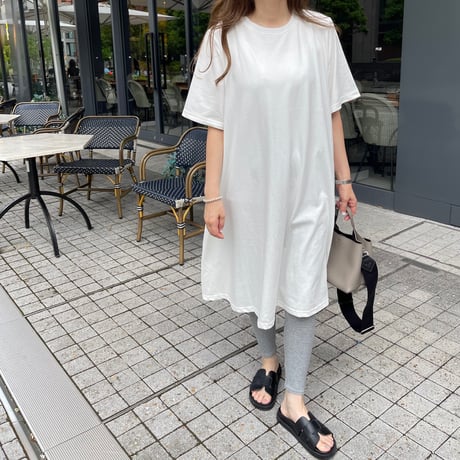 Cotton flare onepiece(White)
