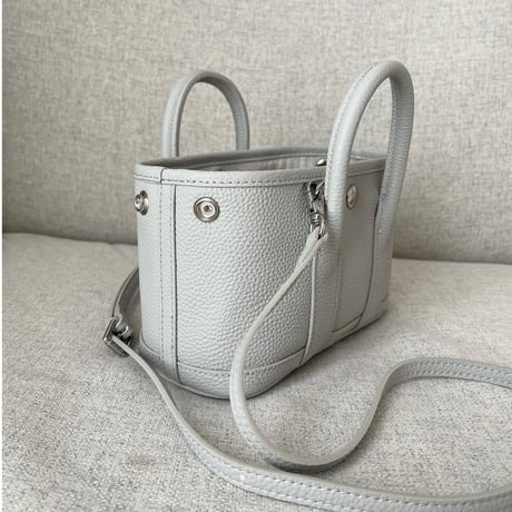 Leather mini tote bag(Blue gray)付属ポーチなし