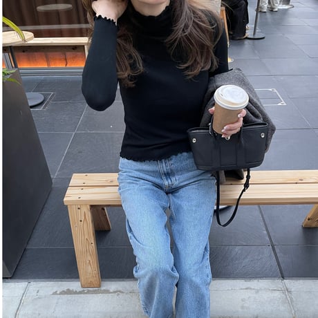 Mellow piping knit(Black)