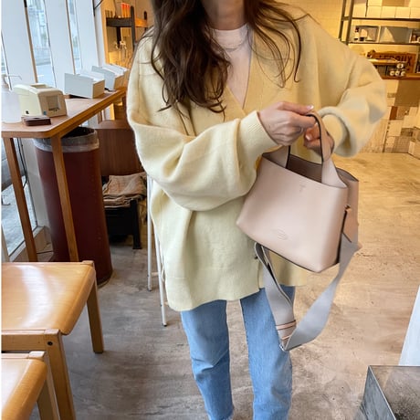 Side slit over cardigan(Yellow)