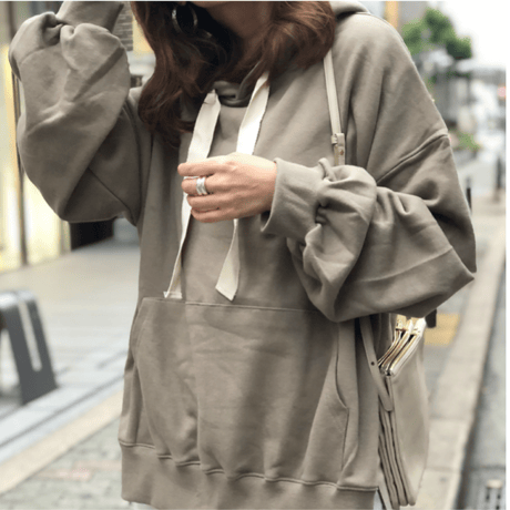 レイヤードワイドパーカー(brown)