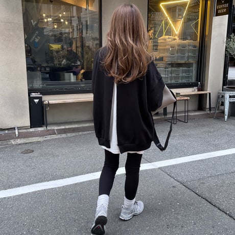 Back open sweat(Black)