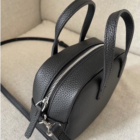 Leather mini square bag(Black)