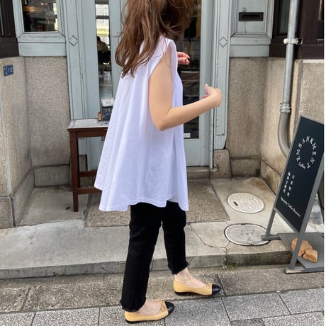 Wide flare cutsew(White)