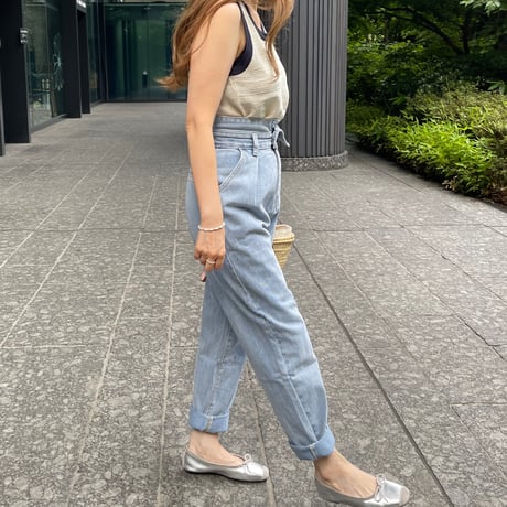 High-waist jogger denim