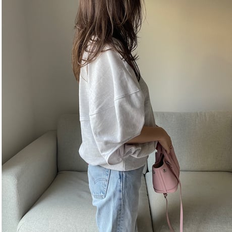 Wide balloon sweat tops(Gray)