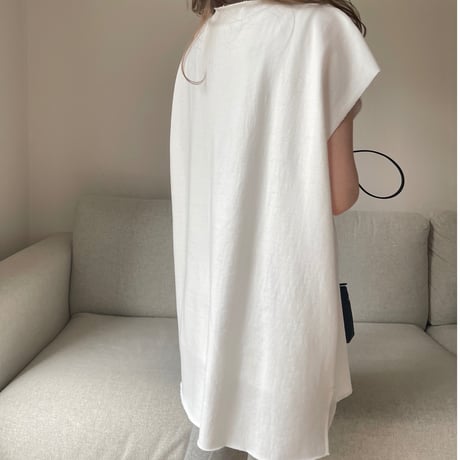 Cutoff sweat mini onepiece(White)