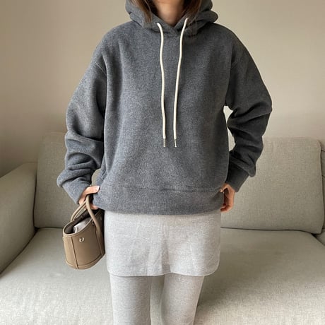 Fluffy foodie pullover(charcoal gray)