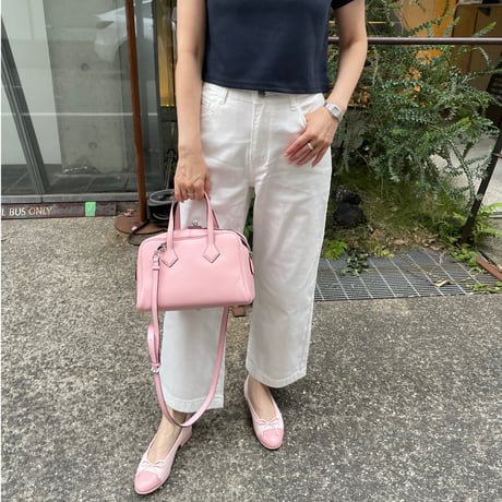Leather hand bag(Pink)