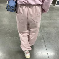 Heart pocket sweat pants(Pink)