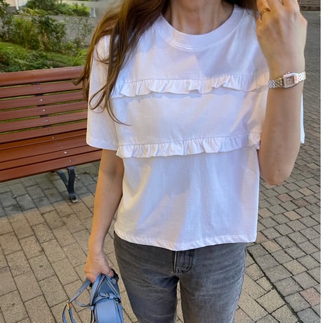 Dowble frill t-shirts(White)