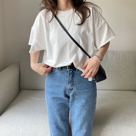 Cropped sweat tops(Ivory)