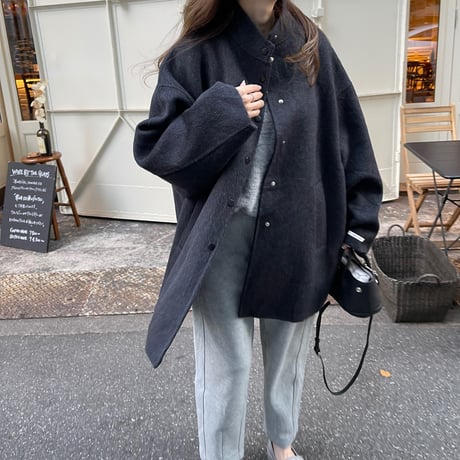 【Hand made】Wool100% Over coat(Black)