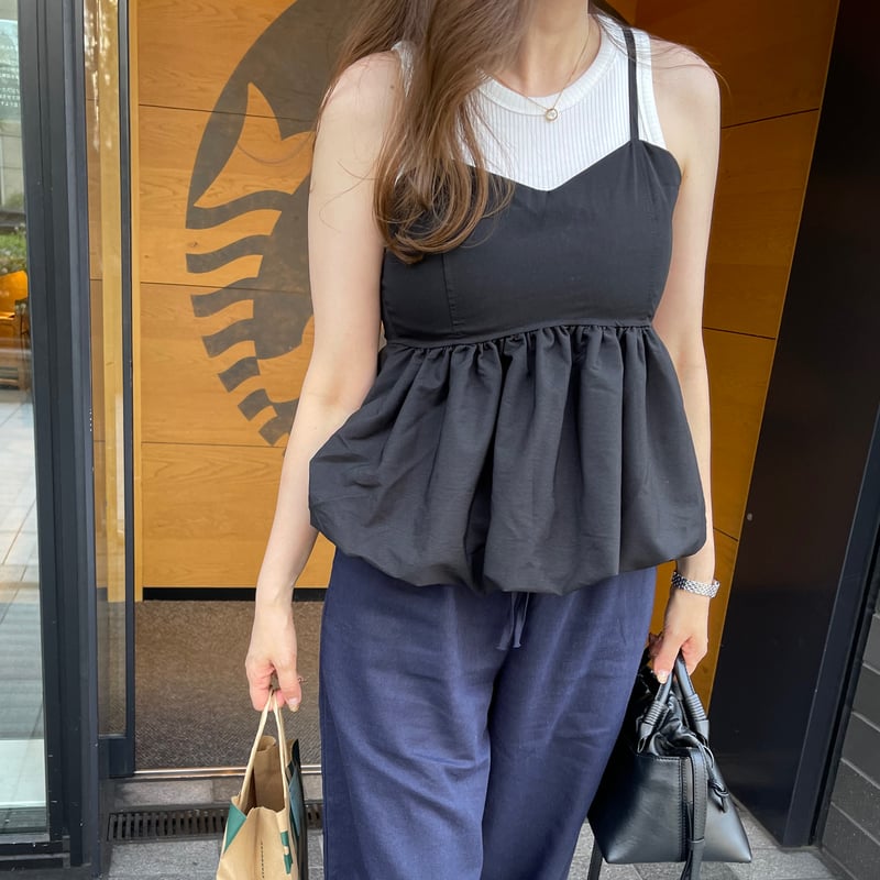 Camisole balloon tops(Black) | K