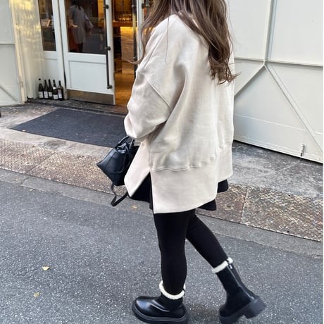 Slit design sweat(Beige)