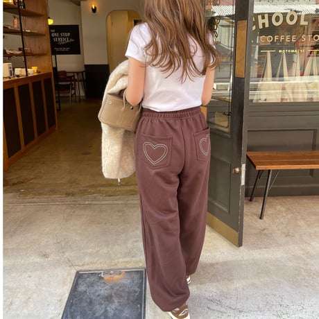 Heart sweat pants (Brown)