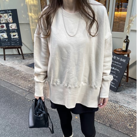 Slit design sweat(Beige)