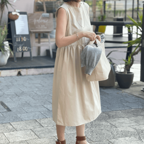 【Original】Volume onepiece(beige)