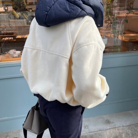 2way wool short coat (Ivory)