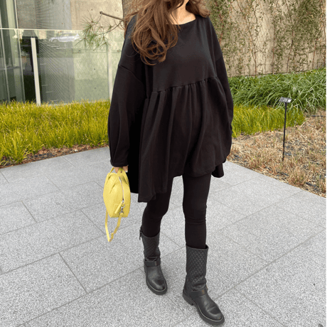 Square neck mini onepiece(Black)