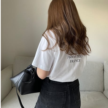 Back print logo t-shirts(White)