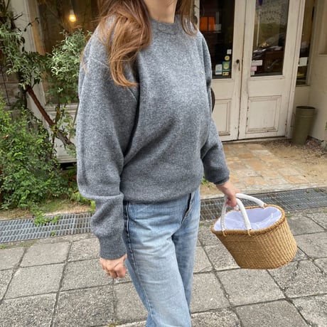 Gold plate basic knit(Charcoal gray)