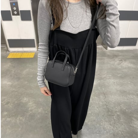 Wide pants salopetto(Black)